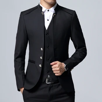 MEJOR PROMO ❤️ Blazer negro para hombre, traje Formal, chaquetas y pantalones, moda, trajes de hombres de negocios, talla 4XL, trajes de boda, 2019 - discount item 20% OFF Ropa hombre