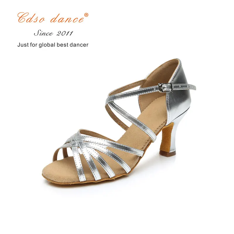 Cdso танцевальная обувь 10231 скидки и Купоны!/промо-Цена!/Popuplar высокое качество обувь для латинских танцев для женщин/девочек/сальсы - Цвет: 55mm heel Silver