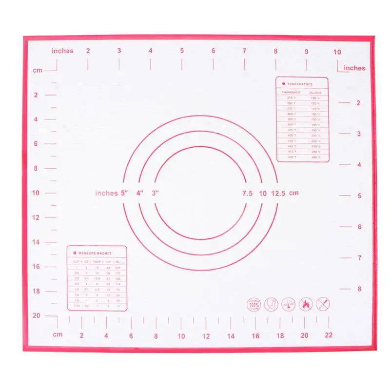 Антипригарные силиконовые коврики для выпечки коврик для выпечки лист стеклянные вкладыши коврик для замеса теста пиццы торт Сахар ремесло Приготовление выпечки инструменты - Цвет: Красный