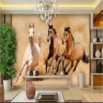 

beibehang High quality mural 3d photo wallpaper perspective gallop horse natural mural wallpaper decoration