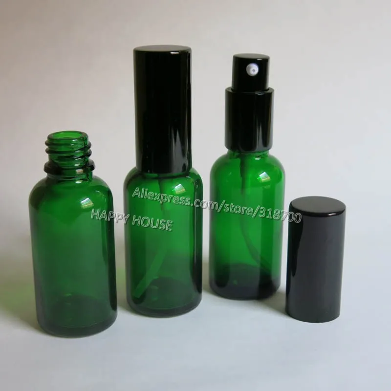 360 x 30ml Green Glass Lotion Pump Bottle 1 oz Glass Essential Oil