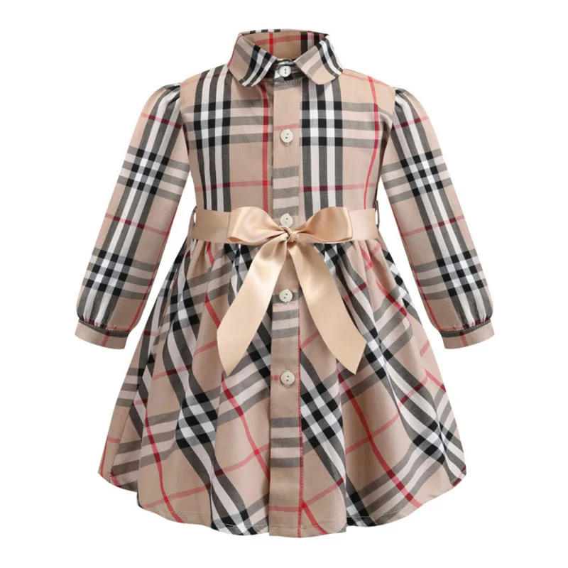 

Bongawan Kid Dresses for Girls Full Slevess Striped Children Clothing New Brands 3-7 Years Casual Style Top Fashion