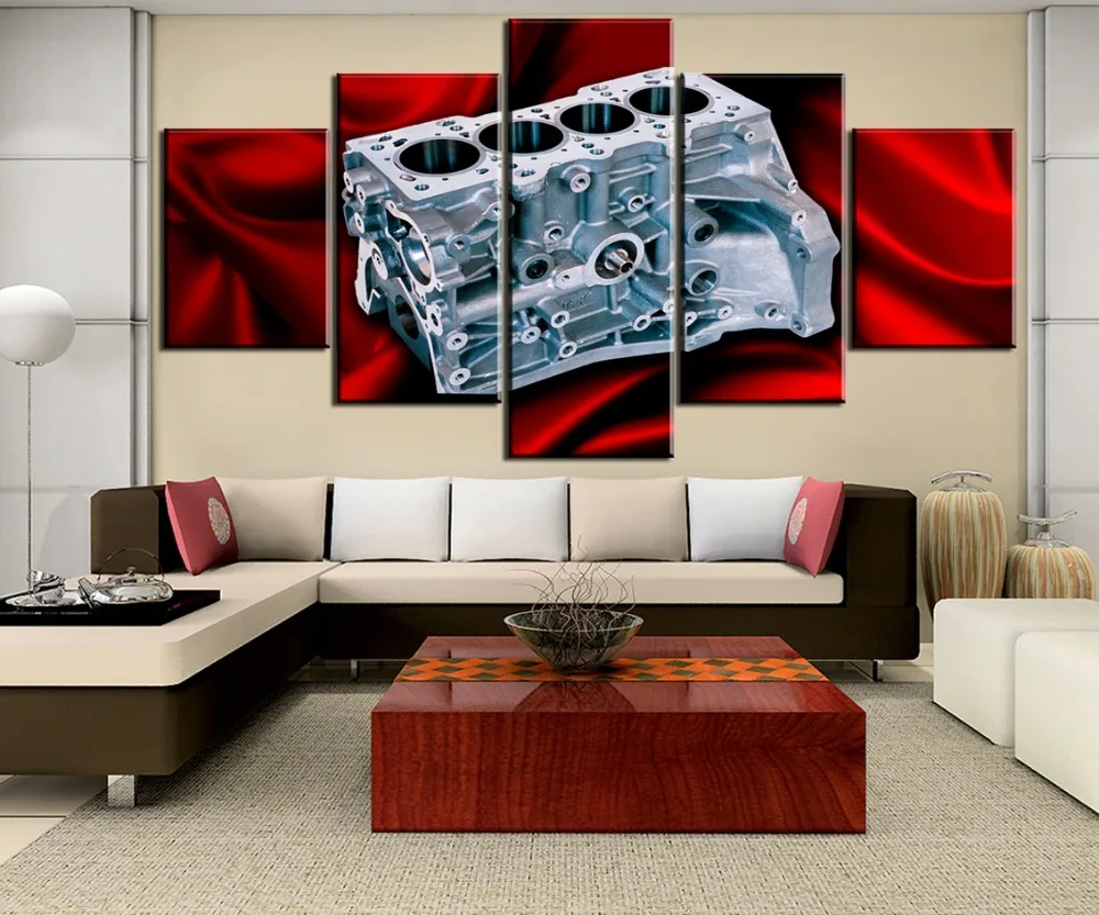 

5 Pieces Canvas Painting H2 Car Engine Modern Decorative Canvas Painting Wall Pictures For Living Room Wall Art Frame Decoration