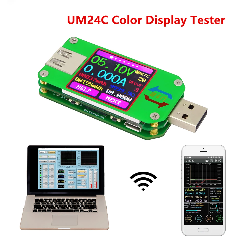 RD-UM24-UM24C-for-APP-USB-2-0-LCD-Display-Voltmeter-ammeter-battery-charge-voltage-current