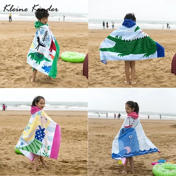 

Beach Pool Kids Bathrobe for Girls Boys Quick dry towel soft cotton towel cartoon shark children bath towel baby swimming towels