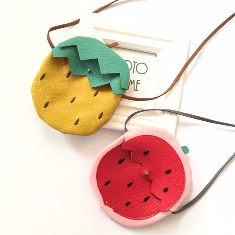 

Baby Fruit Handbag Children Coin Purse Shoulder Bag Cute Pineapple/Watermelon Girl Boy Small Bag Lovely Children Messenger Bag