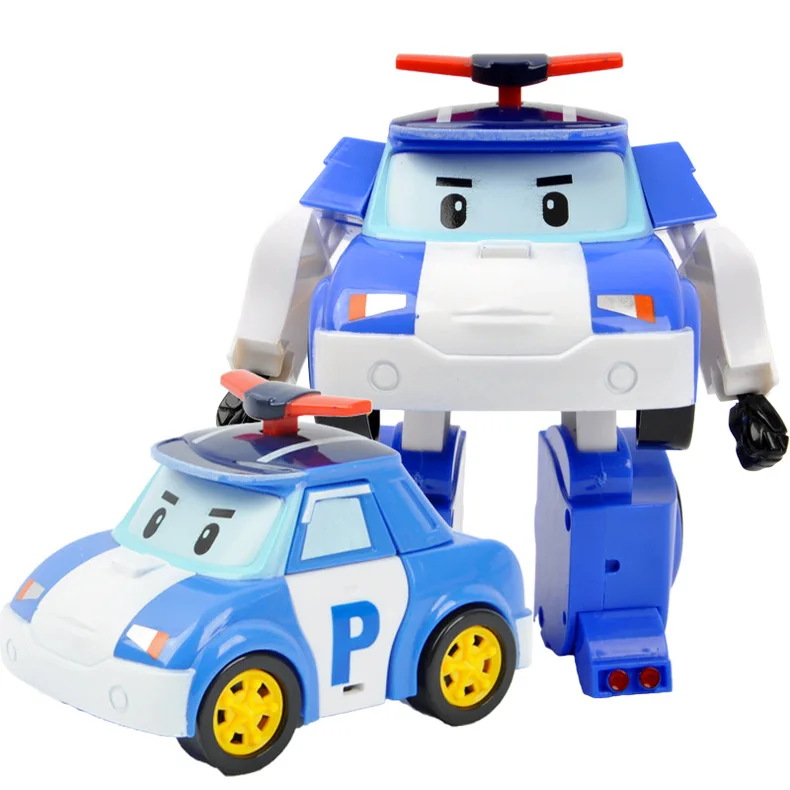 6pcs/Set Korea Toys Robocar Poli Transformation Robot Poli Amber Roy Car Model Anime Action Figure Toys For Children Best Gift