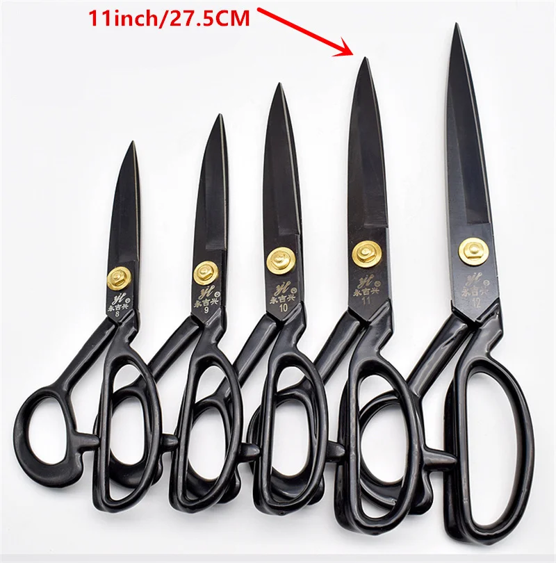 Professional Tailor Scissors Sewing Scissors Embroidery Scissor Tools for Sewing Craft Supplies Scissors Fabric Cutter Shears - Цвет: Black 11 Inch 27.5cm