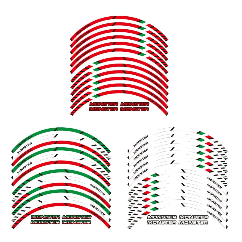 Высокое качество 12 X толстый край внешний обод наклейки в полоску колесные наклейки подходят для всех DUCATI MONSTER 695 696 796 1100S 1100 797 821 795