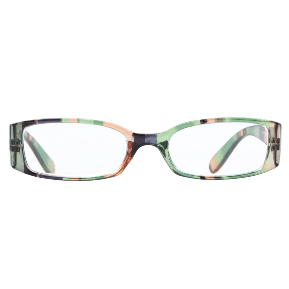 R040 полосатые дужки Пружинные шарниры пластиковые очки для чтения(4 пары в ассортименте)+ 0,50-+ 4,00