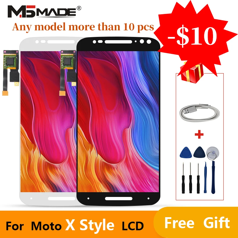 Pаспродажа Для Motorola Moto X style XT1570 XT1575 XT1572 ЖК дисплей и сенсорный экран дигитайзер дисплей запасные части в сборе с рамкой