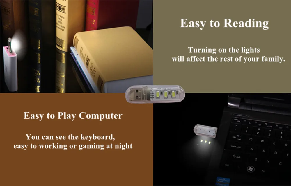 SuperNight Mini 3LEDs 8LEDs USB LED Night Light Protable Travel Camping Power Bank Bulb Computer PC Table Lamp for Children Gift (9)