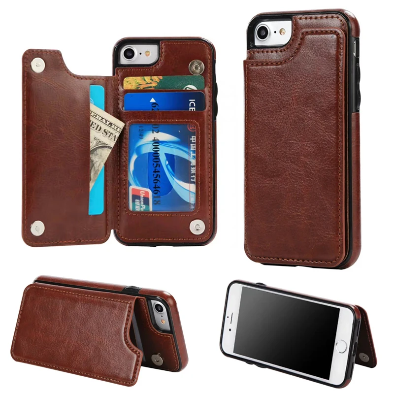 

BINYEAE For iPhone X Case Leather Luxury With Card Slot Holder Photo Frame Kickstand TPU Silicone Cover For iPhone 6 6S 7 8 Plus