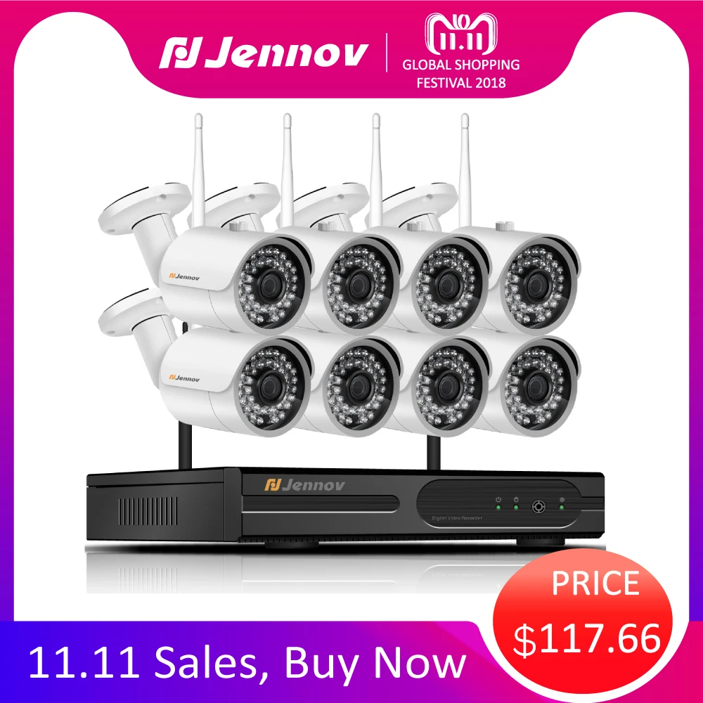 

8CH 1080P Wireless Security Cameras For Home IP Camera Video Surveillance ip System NVR Kit Wifi Audio Record CCTV Set 2MP Cam