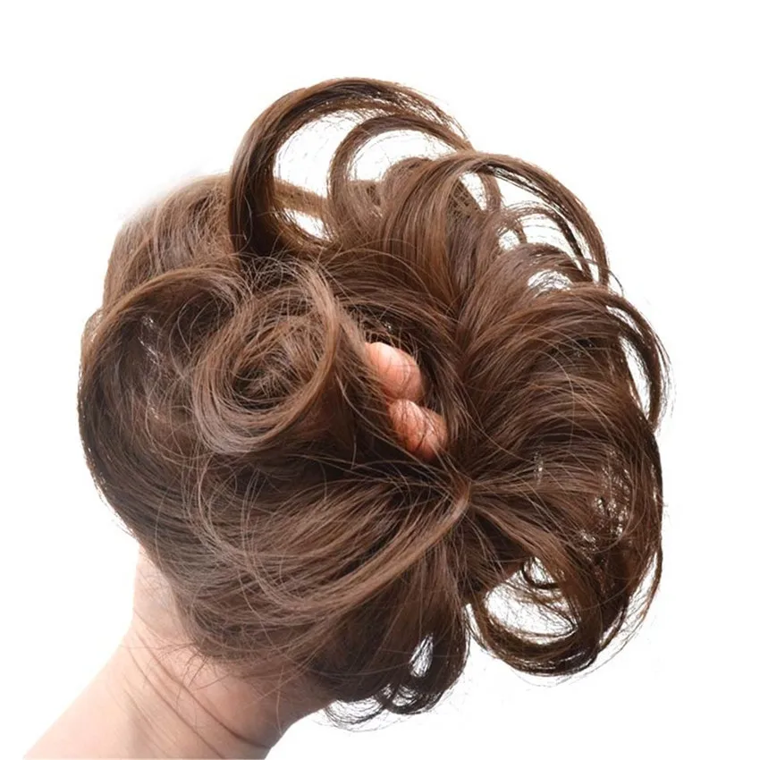 

Gres Women Curly Hair Dount Blonde Draw String Synthetic Hair pieces Messy Scrunchie with Rubber Band High Temperature Fiber