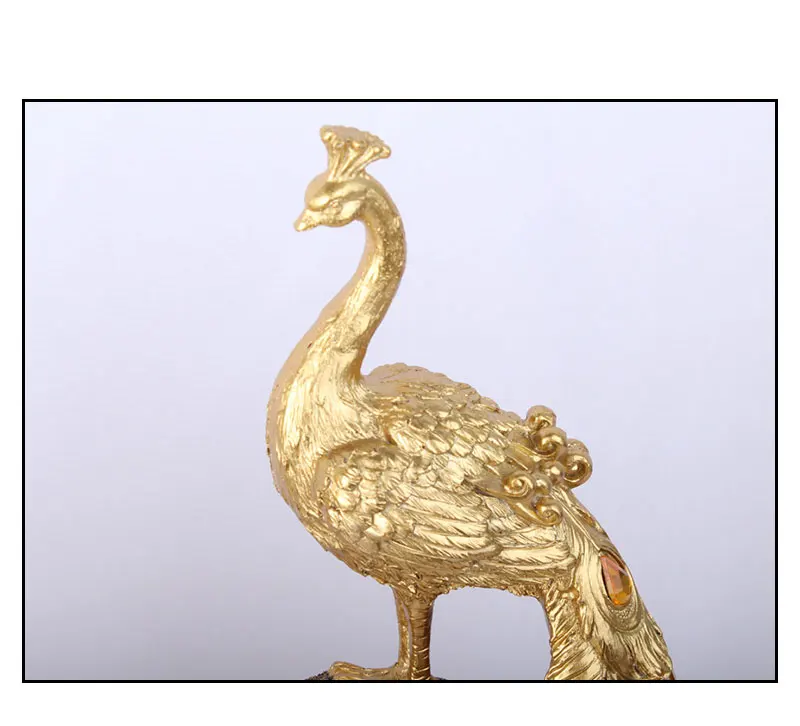 Смолы павлин украшения Золотой Павлин миниатюрные статуэтки смолы настольные ремесла домашний Декор Аксессуары Бизнес подарки