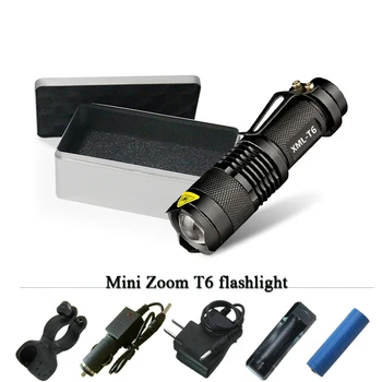 

Mini Zoom Led flashlights CREE XM L2 XML T6 Torch Flash light rechargeable Flashlight camping waterproof lanterna zaklamp 18650