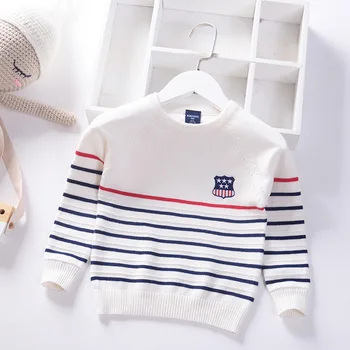 

Star striped pattern boys sweaters elegant kids knitted wear toddler baby pullover children's clothing