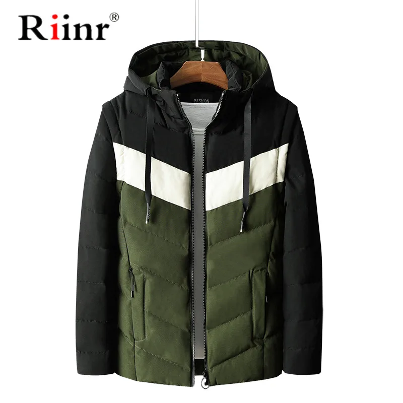 

Riinr Autumn Winter Mens Jacket Stand Collar Windbreaker Male Green Baseball Jackets Casual Thin High Quality Plus Size