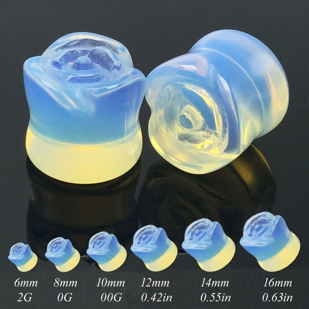 Dsnyu Flesh Tunnel Acryl - Lila Blumen Design Ohrstöpsel 8-25mm