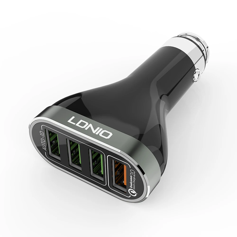 LDNIO 4 منفذ USB للسيارة شاحن للهاتف المحمول سريعة تهمة 3.0 5 V/4.2A سيارة ولاعة السجائر مهايئ شاحن مع كابل يو اس بي
