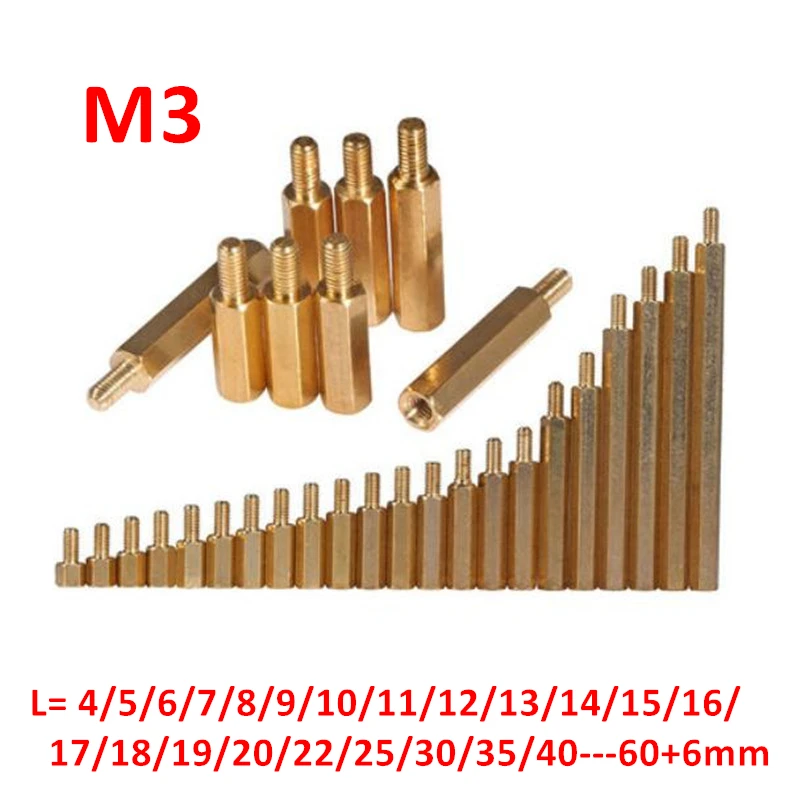 M3 Шестигранная латунная Проставка 6 мм x мама 3 60 медные шестигранные проставки