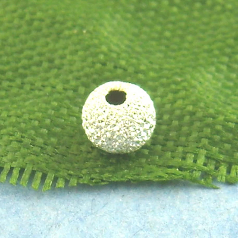 

DoreenBeads Copper Spacer Beads Round Silver Plated Dot Pattern Frosted About 3.0mm( 1/8") Dia, Hole:Approx 1.0mm, 30 PCs