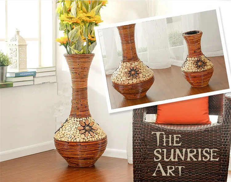 natural rattan vase indonesia rattan ground vase rattan art home