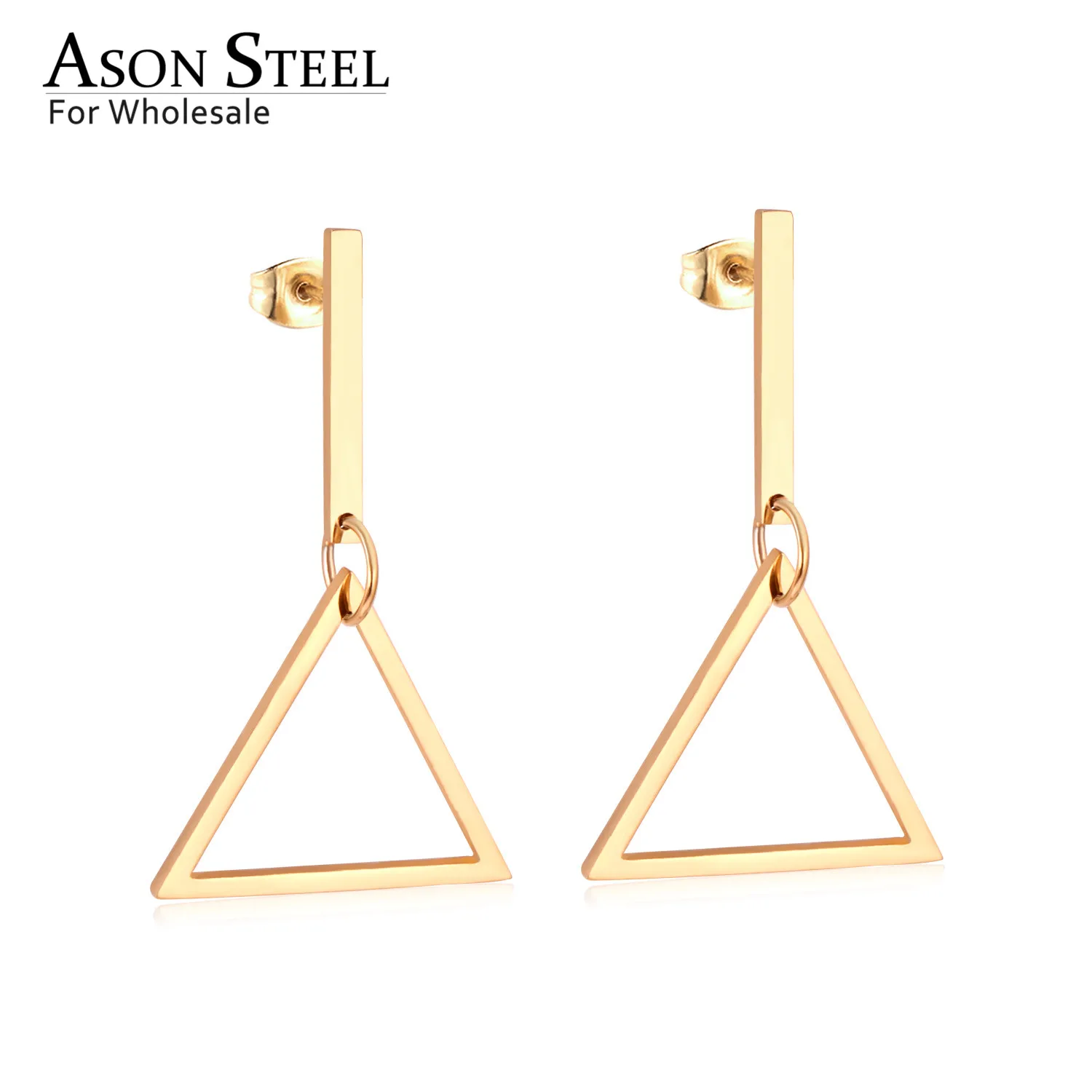 

Rose Gold/Silver Top 316L Stainless Steel Korean Statement Triangle Cross Stud Earring 2019 for Women Jewelry Earrings Set