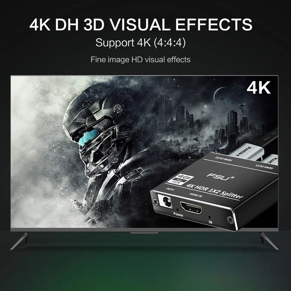 1 в 2 Выход HDMI split ter 4K HDCP 2,2 1080p видео HDMI переключатель усилитель раздельный для PS3 HDTV Xbox PC redmi notebook