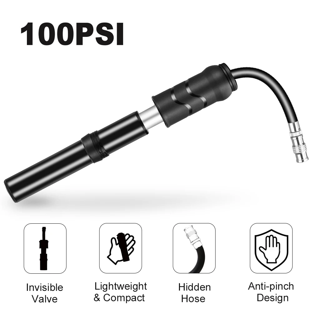 

RUNACC Black Mini Bike Pump Portable Tire Air Pump Bicycle Hand Pump Durable Cycling Inflator for Bicycle Accessories