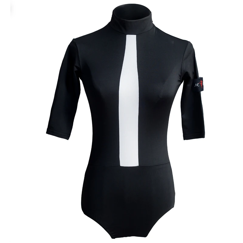 Women Latin Dance Leotard For Ladies Black S XXL Size Half sleeve