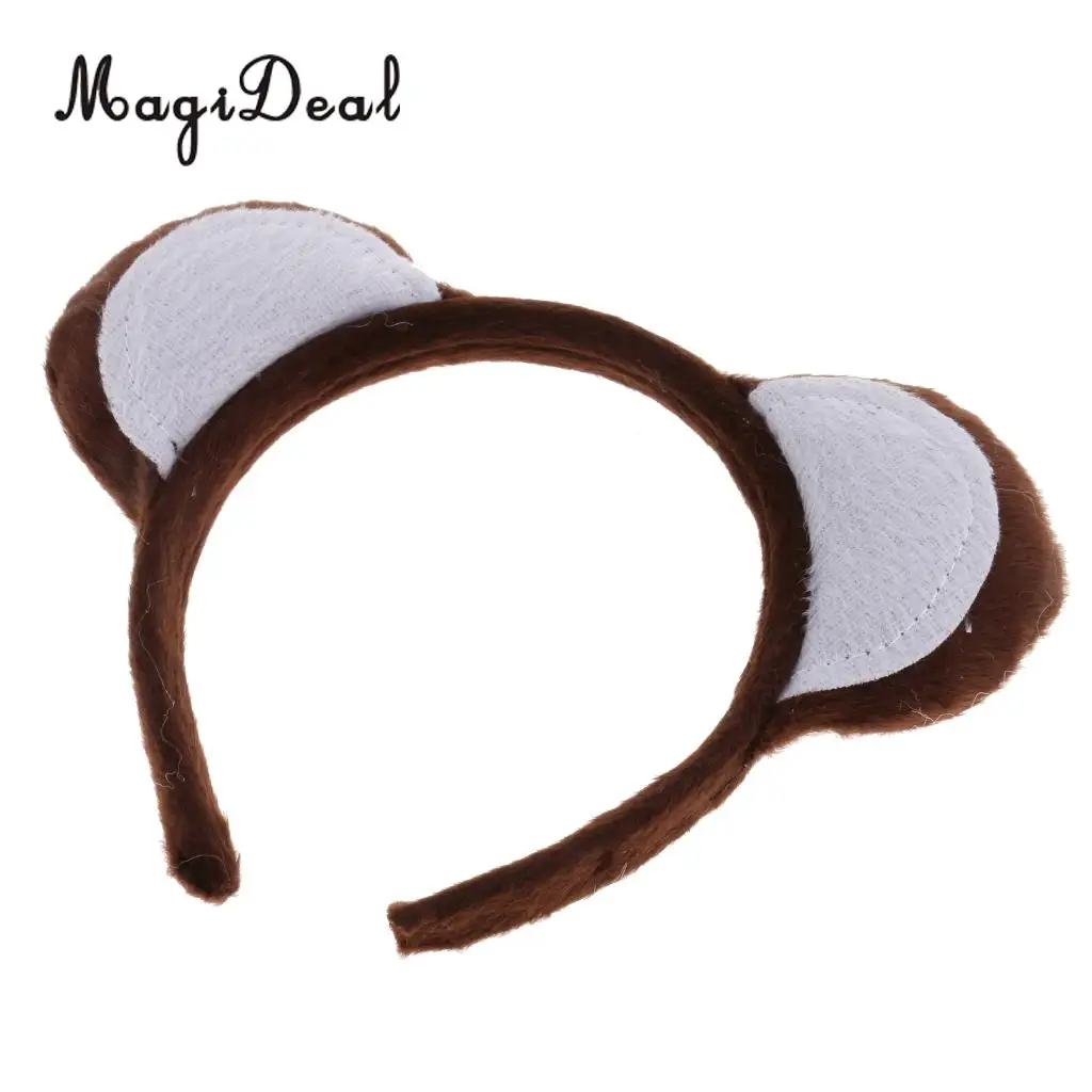 MagiDeal 5 Pieces Monkey Headband Bow Tie Tail Paws Tutu Skirt Cosplay Fancy Dress Up Set Photo Prop