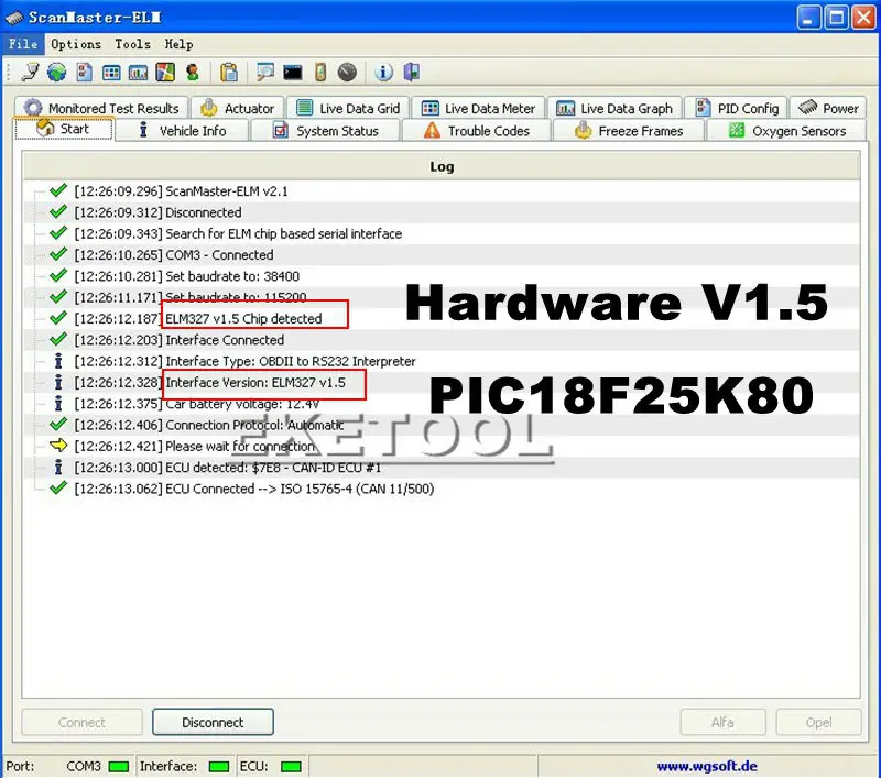 elm327 soft-1 V1.5