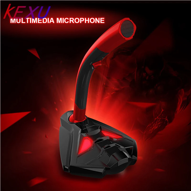 Günstig KEXU Wired Mikrofon USB Studio Gaming 360 Omnidirectionnel PC Mikrofon für Computer Desktop Professional Dual Mic LED Mic