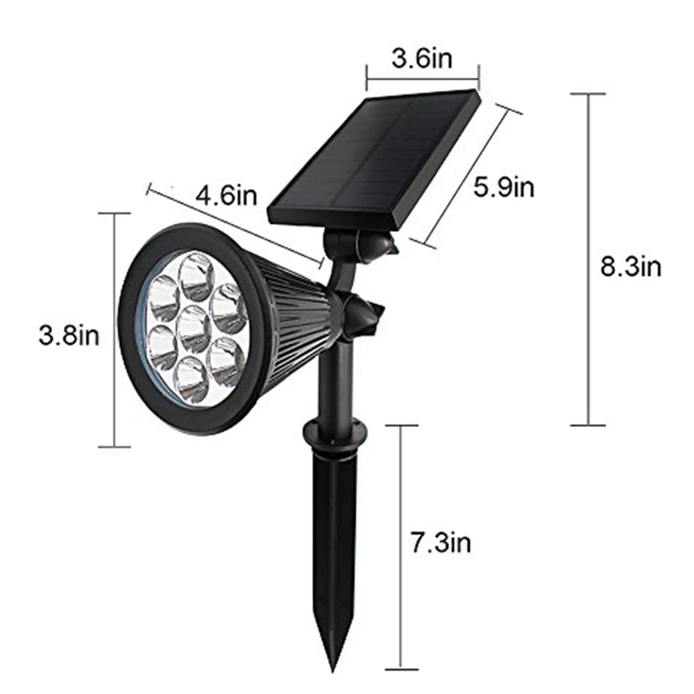 Movido a Energia Jardim ao ar Luz à Prova Asafee Solar Spotlight Ajustável Lâmpada 7 Led Rgb In-ground Dwaterproof Água Paisagem Parede Luz Livre 5 solar powered landscape lighting