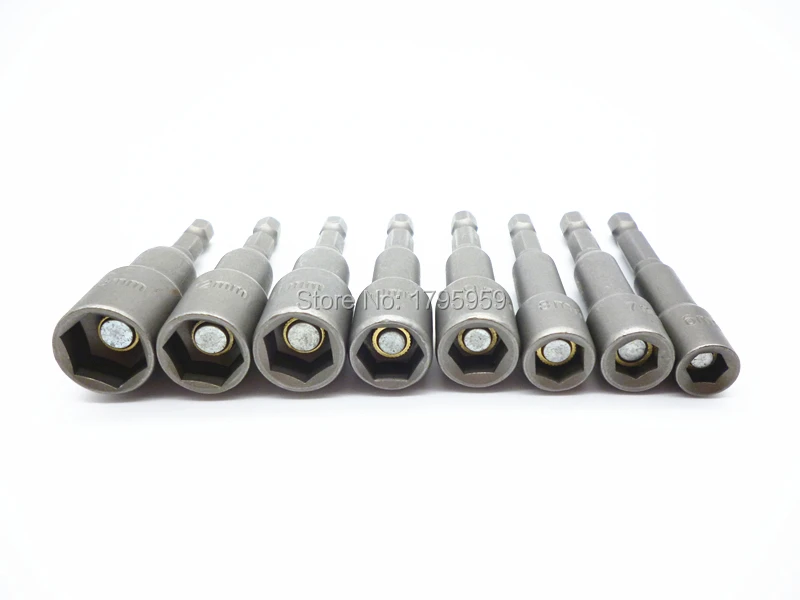 8 PCS Professional Magnetic Nut Driver Set Metric Socket 14 Hex Power Drill Bits 6mm~13mm Drill Bit Adapter Hex Power Tools (3)