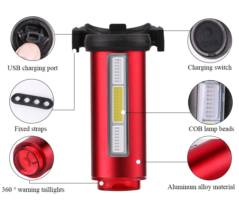 Clearance WHEEL UP USB Rechargeable LED Cycling Light Bike Rear Light Tail Light 7modes MTB Bike Waterproof Taillight Bicycle Accessories 1