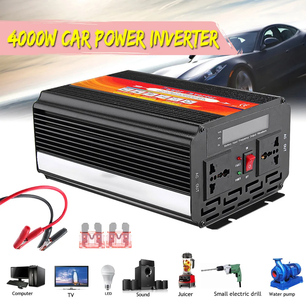 

8000W Car Power Inverter 12/24V to 110/220V Sine Wave Converter With Blade Fuses D.11