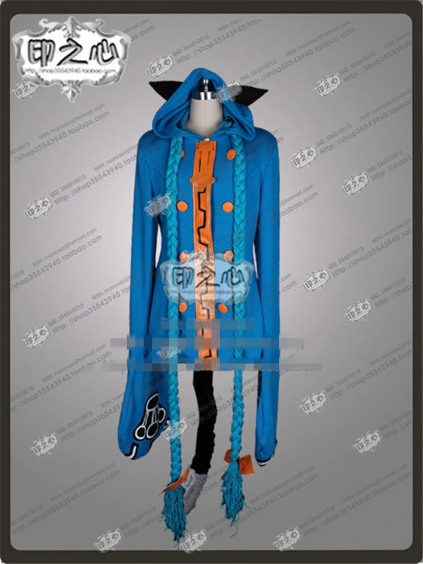 

Anime BlazBlue Taokaka Blue Fashion Uniform Party Cosplay Costume Coats+Shoe Covers C