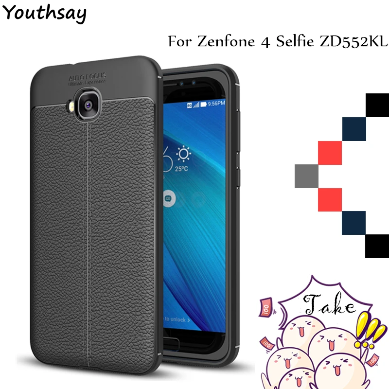 Youthsay For Cover Asus Zenfone 4 Selfie ZD553KL Case Litchi Pattern Back &amp Soft TPU Phone Cases |