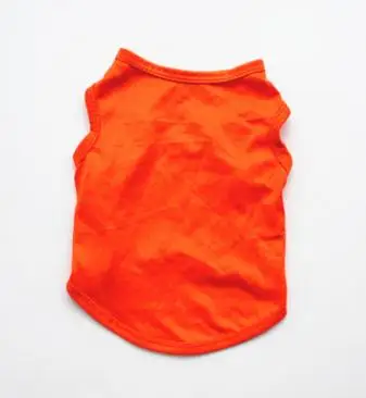 Однотонная футболка для собак, дешевая одежда для маленьких собак, летняя футболка для чихуахуа, милый жилет для щенков, Одежда для питомцев йоркширского терьера - Цвет: Orange