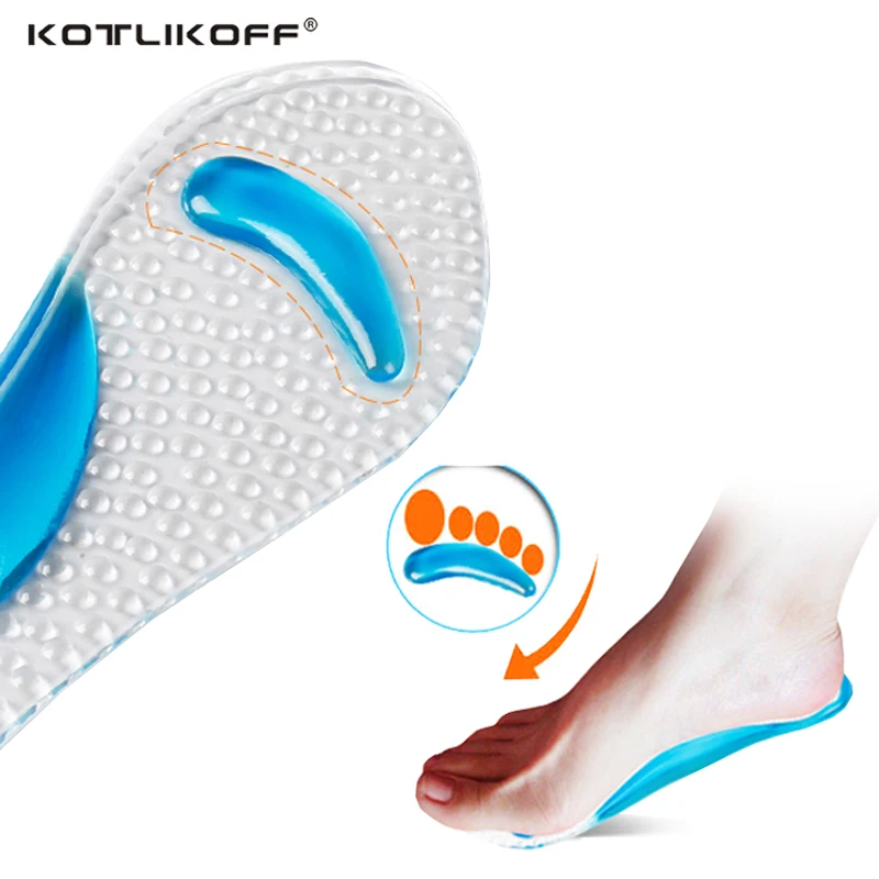 KOTLIKOFF gel insoles transparent 3/4 Silicone Gel Orthotic flat feet