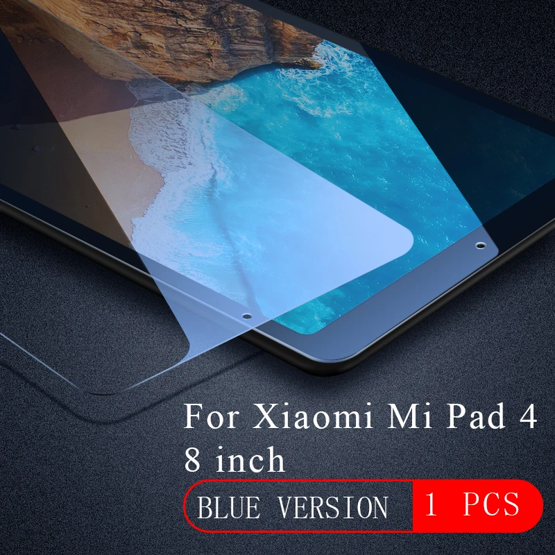 9H закаленное стекло для Xiaomi Mi Pad 4 Tablet 8 дюймов Защитная пленка для экрана для Xiaomi Mi Pad 4 Plus 10 дюймов закаленное стекло - Цвет: 8.0 inch Blue 1pcs