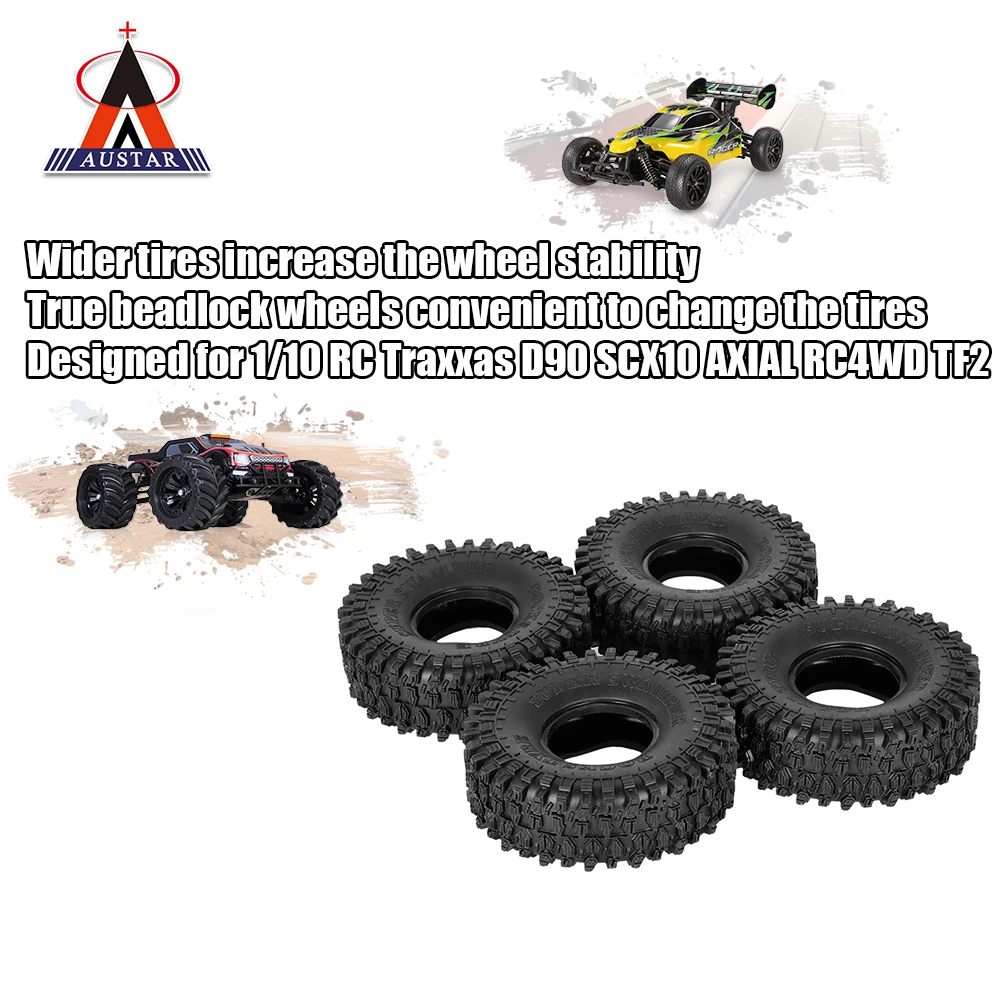 4 шт. AUSTAR AX 5020 1 9 дюйма 120 мм шины для гусеничных машин Rock 1/10 Traxxas Redcat SCX10 AXIAL RC4WD TF2