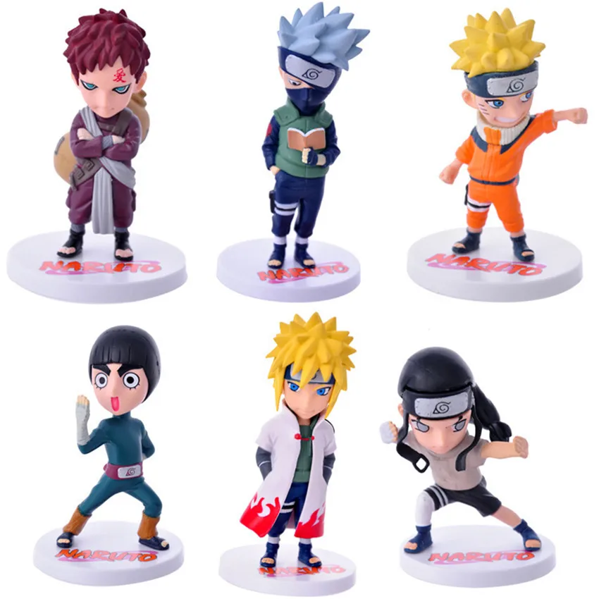 

(LONSUN)9-12cm 6pcs/set Naruto Kakashi Sasuke Action Figure Anime puppets Figure PVC Toys Model Decoration Accessories Doll
