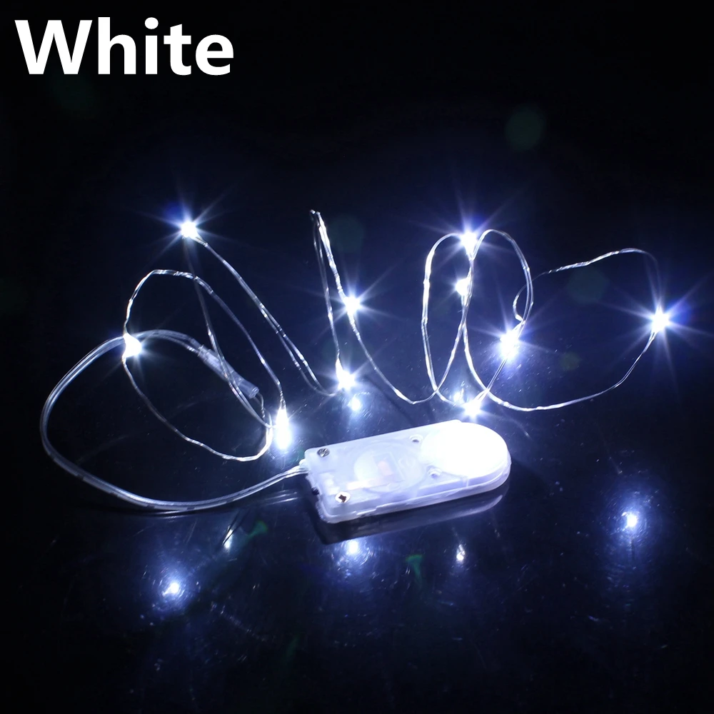1M/2M 10/20 Leds Fairy Light CR2032 Battery Powered LED Christmas Light Copper Wire String Light For Wedding Xmas Garland Party