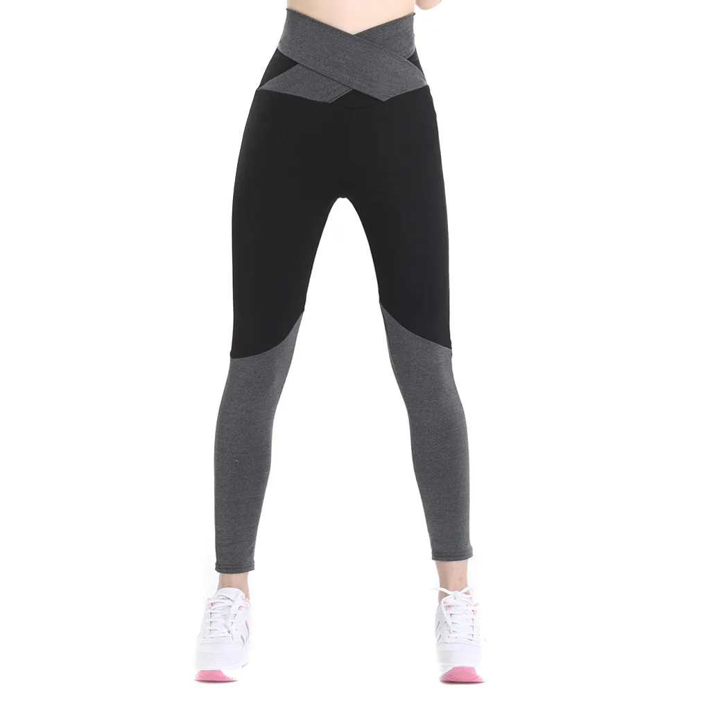 

Perimedes Women High-Waisted yoga pant Contrast Color Mesh femael Sexy Skinny Leggings Patchwork Bow Push Up Yoga Pants#G25