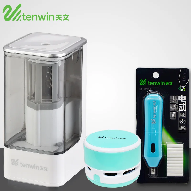 Electric pencil sharpener+Mini desktop vacuum cleaner+Electric eraser