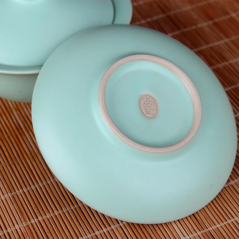 [GRANDNESS] Традиционный китайский чай набор Ruyao Gaiwan Celadon Gongfu Чайный набор Tureen чашка чаша Gaiwan 150 мл пиалы для чая Ru печи